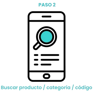 Icono de lupa en un celular representando la búsqueda avanzada de herramientas y materiales de construcción.