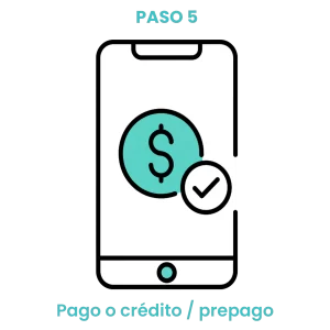Icono de moneda con check de verificación representando transacciones seguras y uso de líneas de crédito.