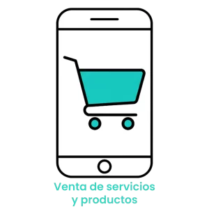 Icono de carrito de compras en un teléfono móvil para la venta de productos de belleza y servicios del salón.