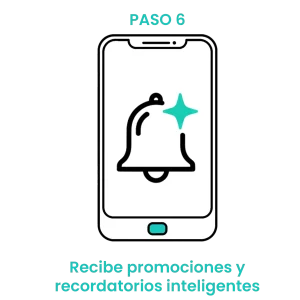 Icono de campana de notificación con una estrella, representando el envío de alertas de recompra de alimento y ofertas exclusivas.