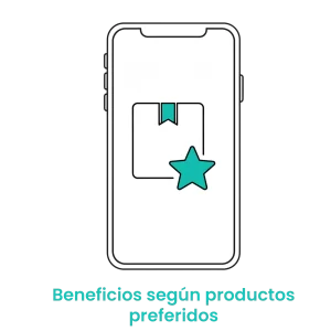 Icono de caja de productos con una estrella, representando beneficios exclusivos en las marcas de alimento preferidas del cliente.