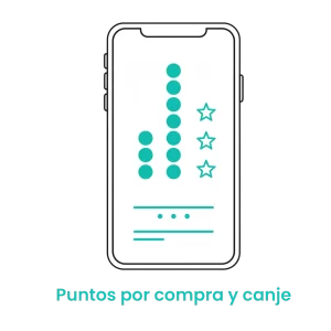 Icono de acumulación de puntos por compras de alimento y accesorios para mascotas en la app del Pet Shop.