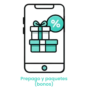 Icono de cajas de regalo con porcentaje de descuento, representando la venta de bonos y paquetes de servicios.