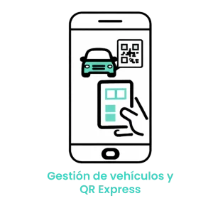 Icono de smartphone con un vehículo y un código QR siendo escaneado, simbolizando la identificación rápida de unidades para el suministro.