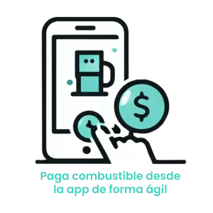 Icono de smartphone realizando un pago digital con el símbolo de moneda, destacando la agilidad en la transacción sin contacto.